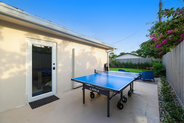 view of patio featuring a fenced backyard