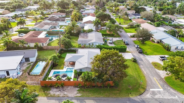 bird's eye view with a residential view