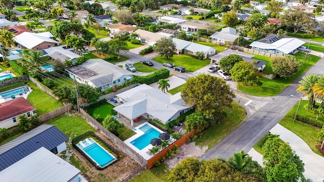 aerial view with a residential view