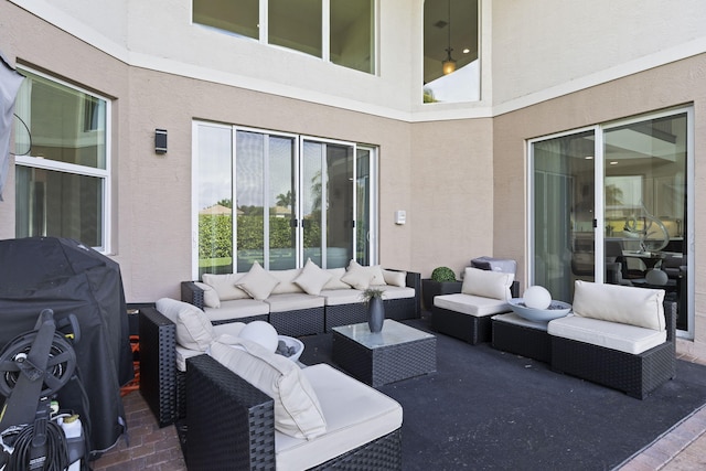 view of patio featuring an outdoor hangout area