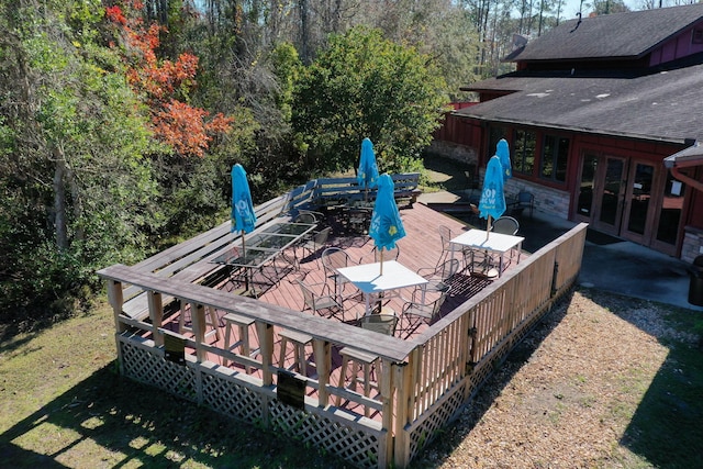 deck with french doors