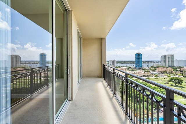 balcony featuring a view of city