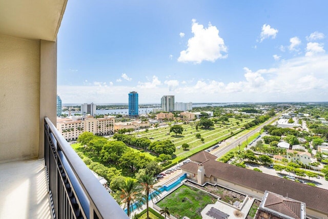 balcony with a city view