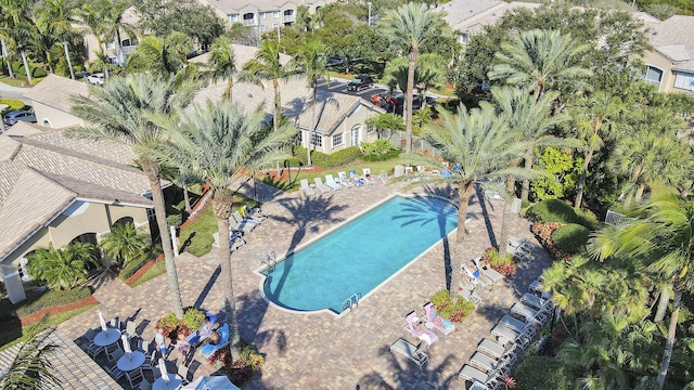 aerial view with a residential view