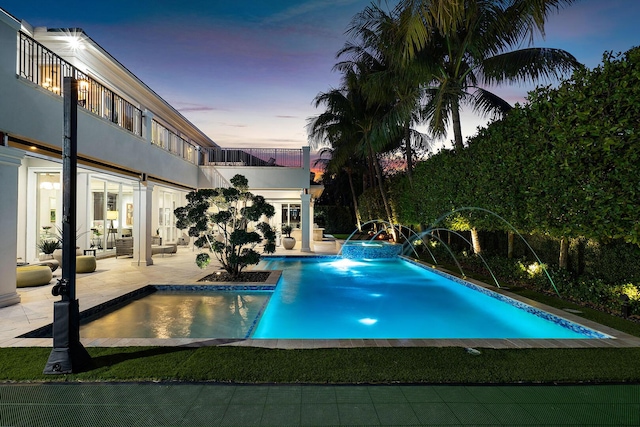 outdoor pool with a patio