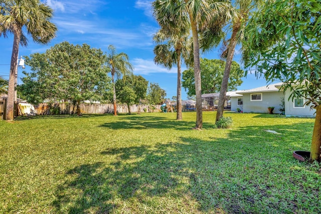 view of yard with fence