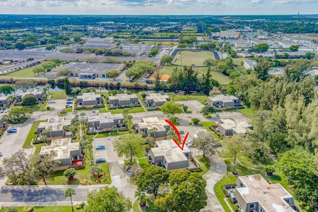 aerial view with a residential view