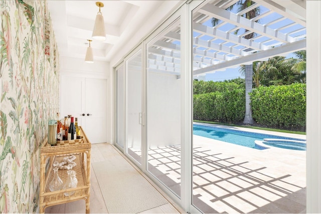 205 Greymon Dr, West Palm Beach, FL 33405 - corridor featuring a raised ceiling