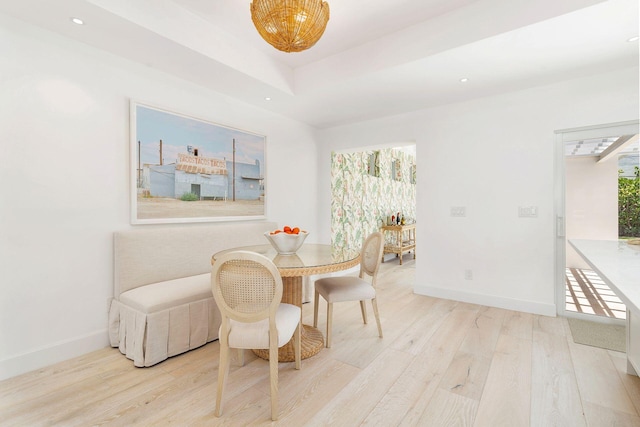 205 Greymon Dr, West Palm Beach, FL 33405 - dining area featuring light wood-style floors, baseboards, and recessed lighting