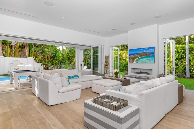 living room with light wood-style floors