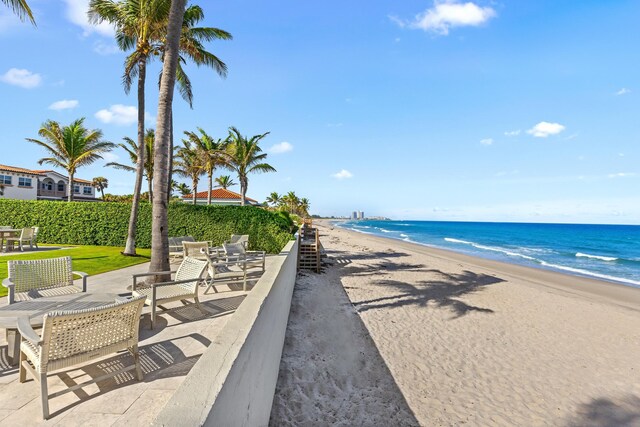 view of water feature featuring a view of the beach