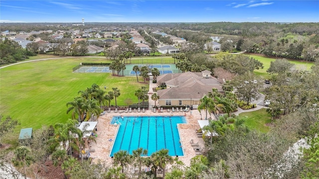 view of pool featuring a residential view