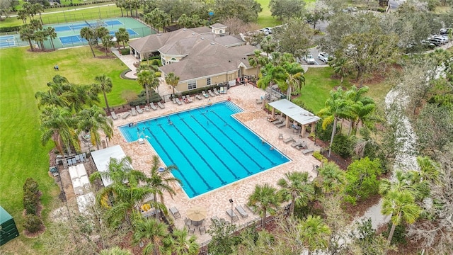 pool featuring fence