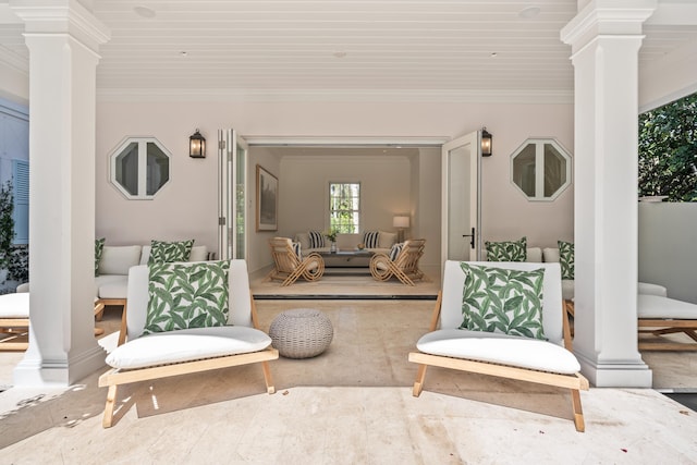 view of patio with an outdoor hangout area