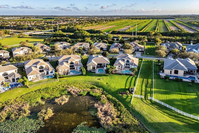 bird's eye view with a residential view