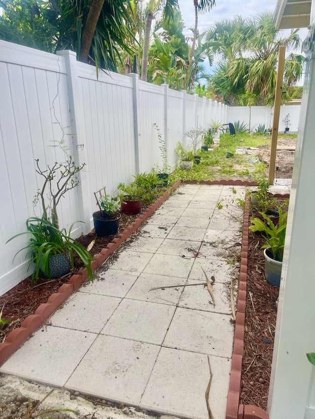 view of patio featuring a fenced backyard