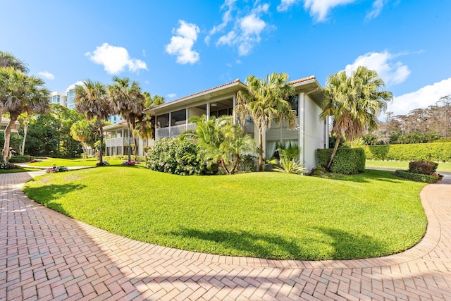 exterior space featuring a yard