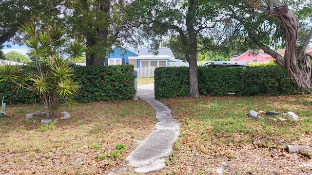 view of yard with fence