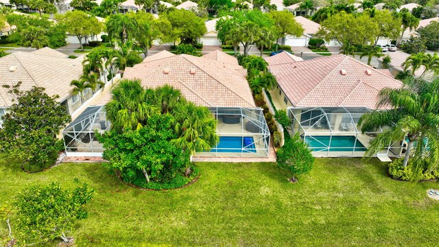 aerial view with a residential view