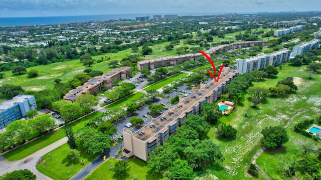aerial view featuring a city view