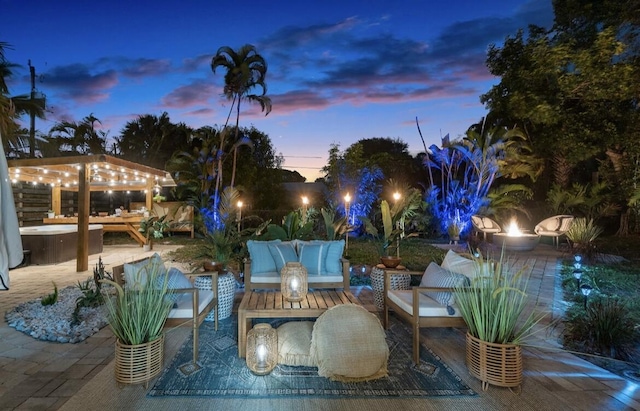 view of patio with an outdoor hangout area