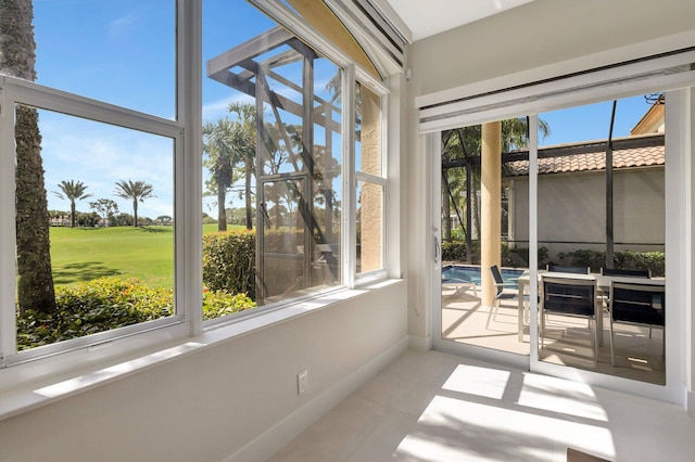 unfurnished sunroom with a wealth of natural light