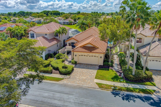 drone / aerial view with a residential view