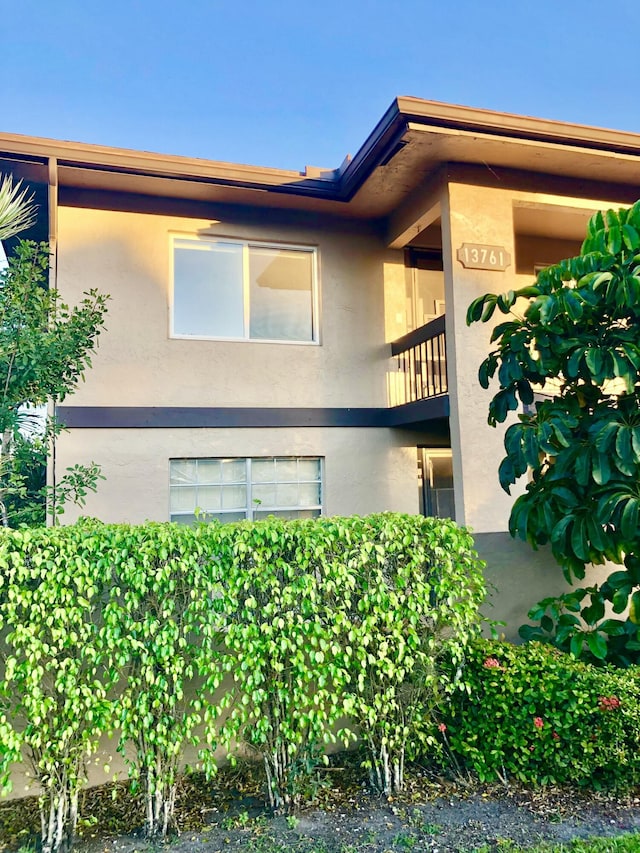 view of home's exterior featuring stucco siding