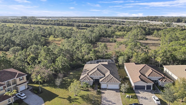 aerial view featuring a view of trees