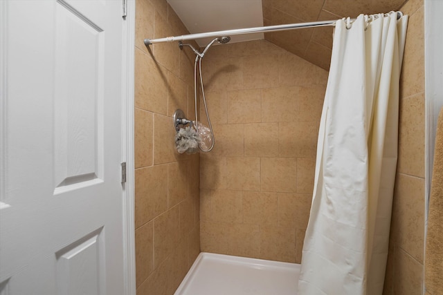 full bathroom featuring a shower stall