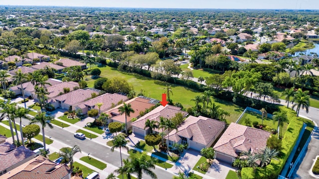 aerial view with a residential view