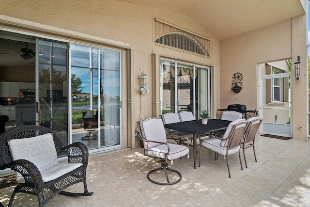 view of patio with outdoor dining area