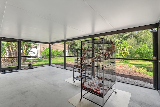 view of unfurnished sunroom