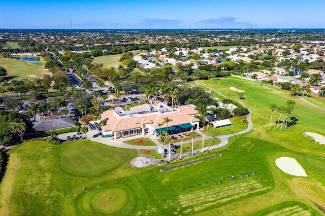 drone / aerial view with golf course view