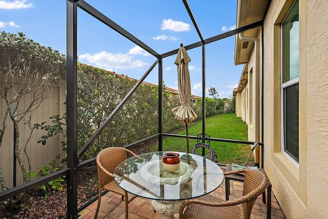 view of sunroom