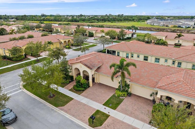 aerial view with a residential view