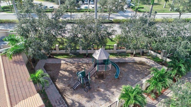 exterior space featuring playground community