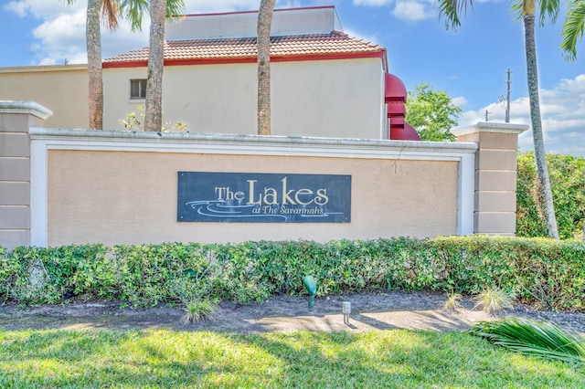 view of community sign