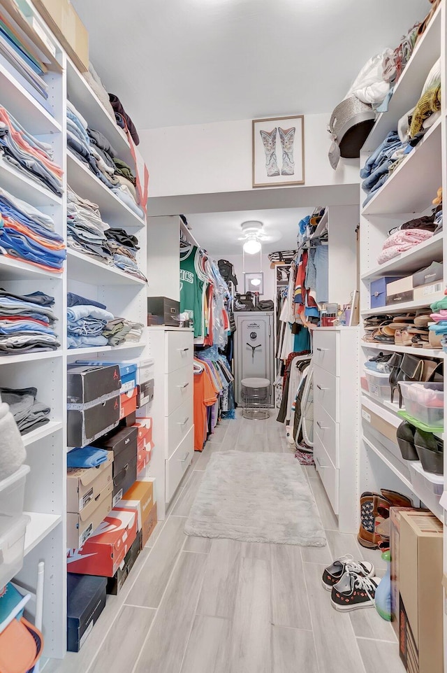 view of walk in closet