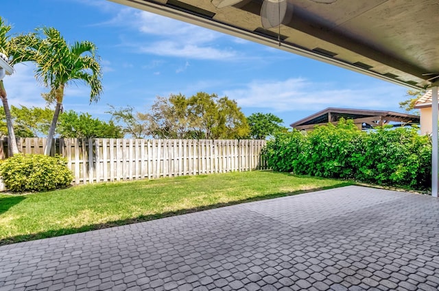 view of patio featuring a fenced backyard