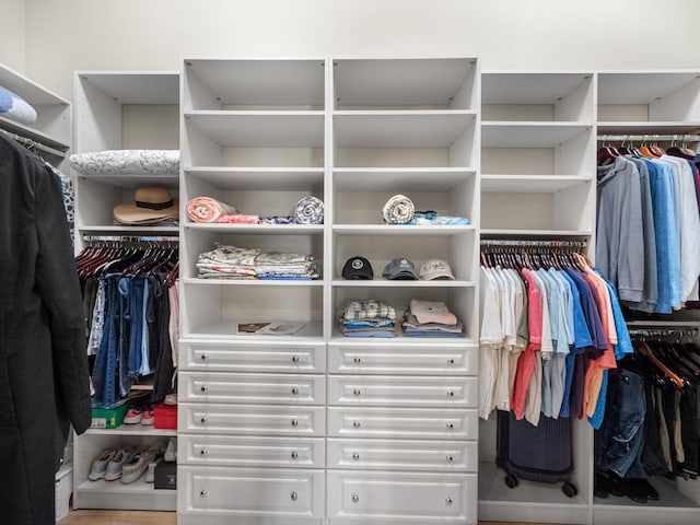 view of walk in closet