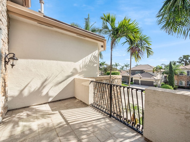 balcony with a residential view