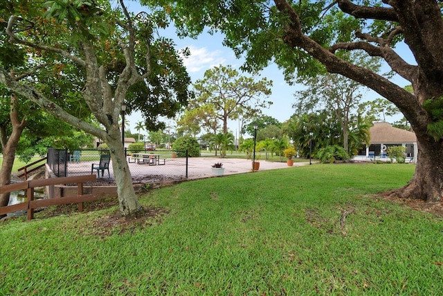 view of yard with fence