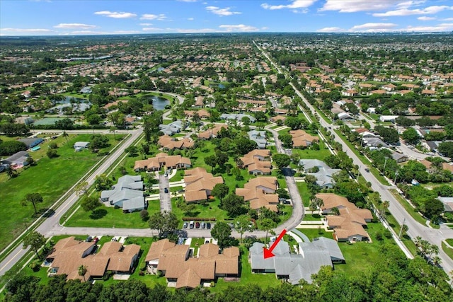 aerial view with a residential view