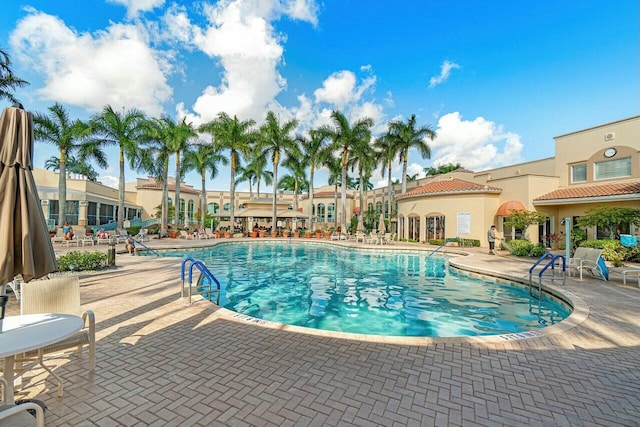 pool featuring a patio