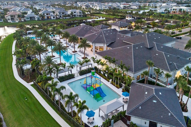 drone / aerial view featuring a residential view