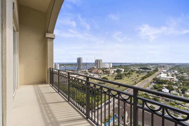 balcony with a view of city