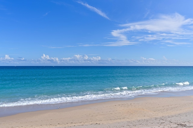 property view of water featuring a view of the beach