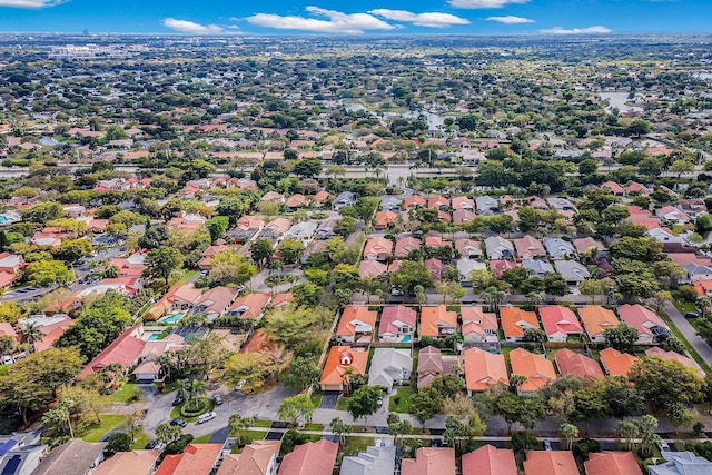 birds eye view of property with a residential view