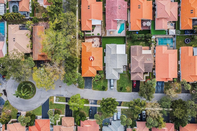 bird's eye view featuring a residential view